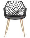 Conjunto de 2 sillas de comedor negro/madera clara NASHUA_775282
