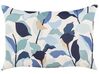 Set of 2 Outdoor Cushions Leaf Pattern 40 x 60 cm Blue VEGLINO_882884
