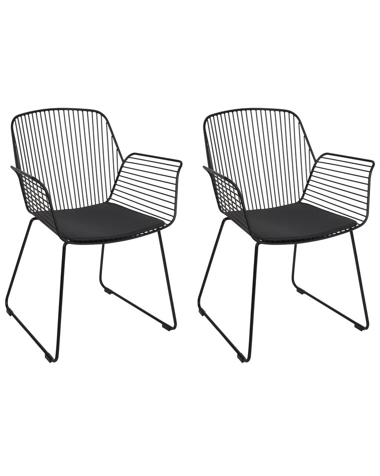 Set of 2 Metal Accent Chairs Black APPLETON_907533