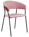Lot de 2 chaises de salle à manger en velours rose MARIPOSA_871962
