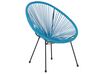 2 fauteuils spaghetti en rotin bleu et table pour intérieur et extérieur ACAPULCO II_813784