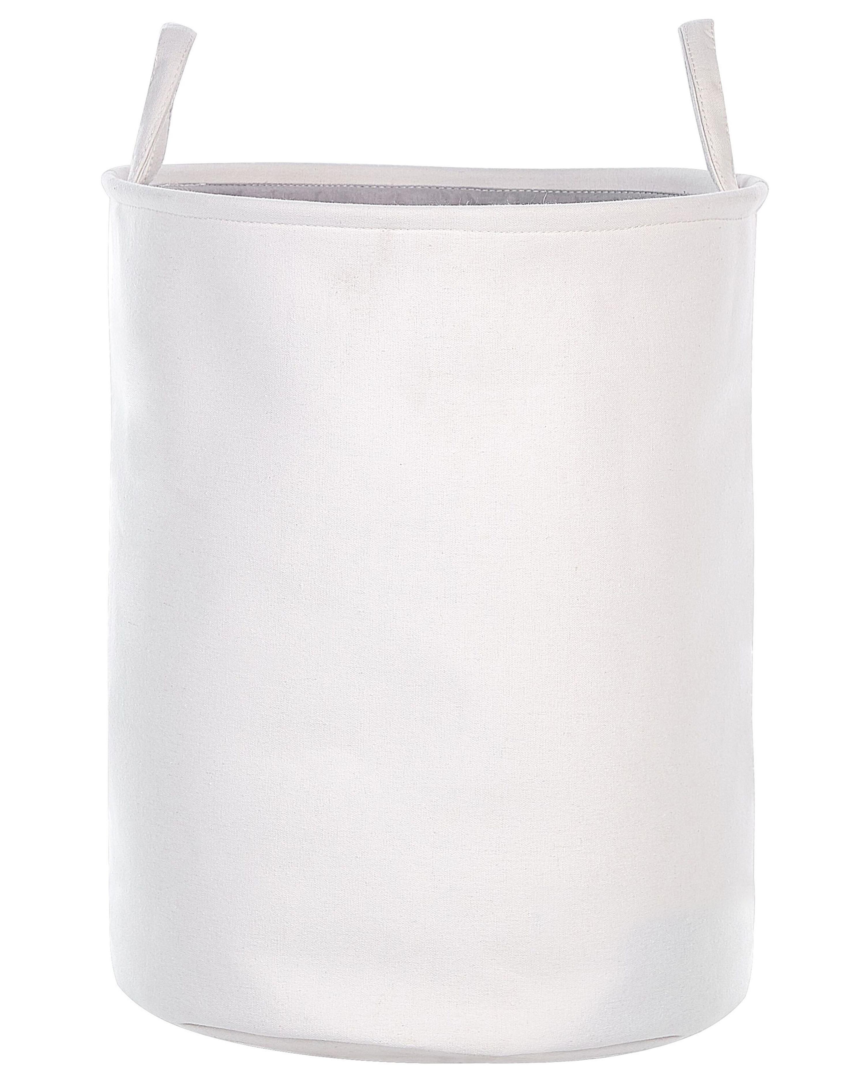 Conjunto de 2 cestos em tecido de poliéster branco e cinzento ARCHA_849679