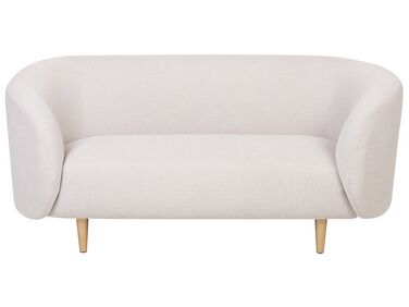Sofa dwuosobowa tapicerowana beżowa ze złotym LOEN