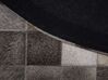 Okrúhly kožený koberec ⌀ 140 cm sivý BERGAMA_689627