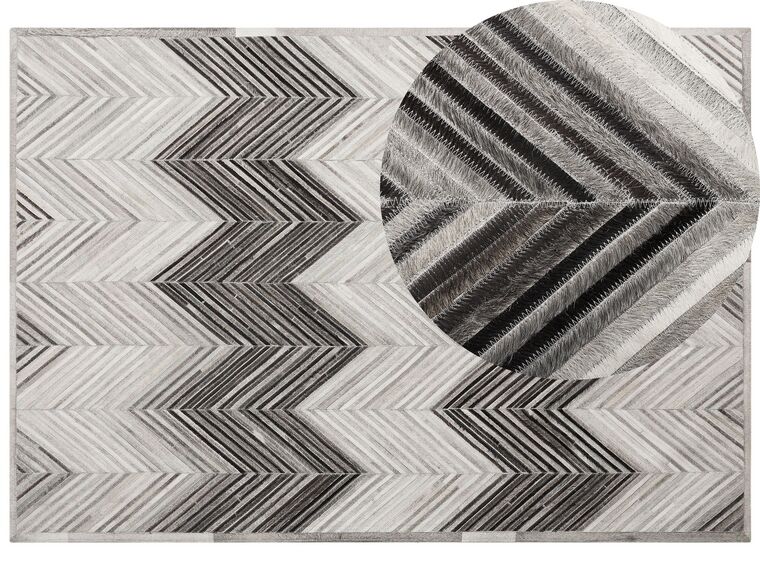 Kožený koberec 160 x 230 cm šedý AYTEPE_751661