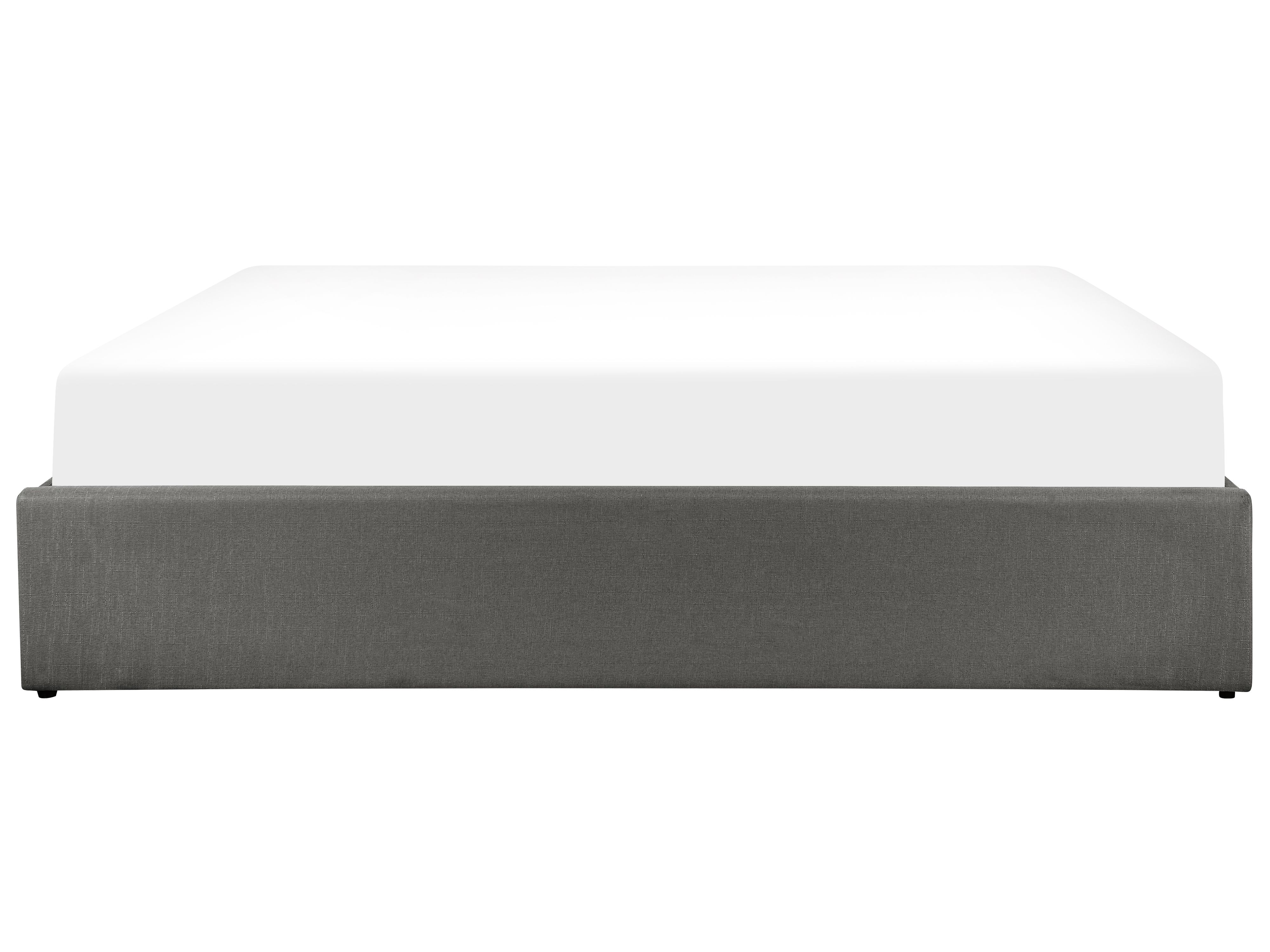 Łóżko z pojemnikiem tapicerowane 180 x 200 cm szare DINAN