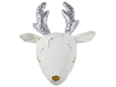 Plush Animal Head Wall Décor Roe Deer White SUZY