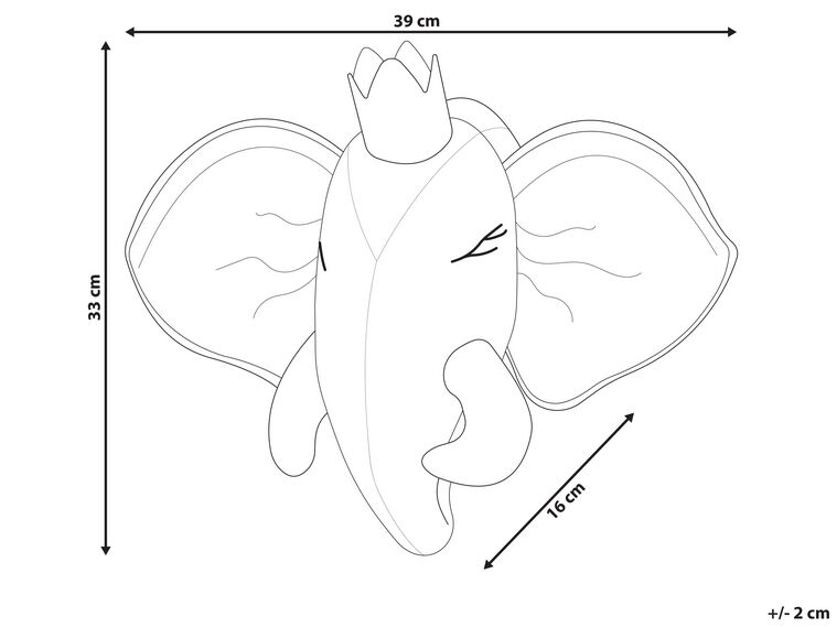 Plush Animal Head Wall Décor Elephant Grey TANTOR Beliani.co.uk