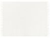 Decke cremeweiss mit Fransen 150 x 200 cm CHAOHANI_908259