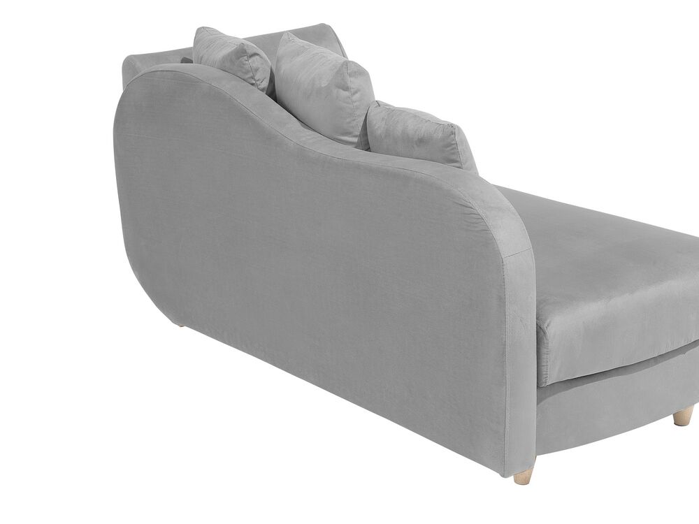Right Hand Fabric Chaise Lounge with Storage Light Grey MERI Beliani