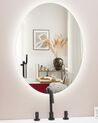 Espelho de parede oval prateado com iluminação LED 60 x 80 cm MAZILLE_780771