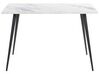 Dining Table 120 x 80 cm White Marble Effect with Black SANTIAGO_783437