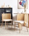Set of 2 Metal Dining Chairs Light Wood KOBUK_888087
