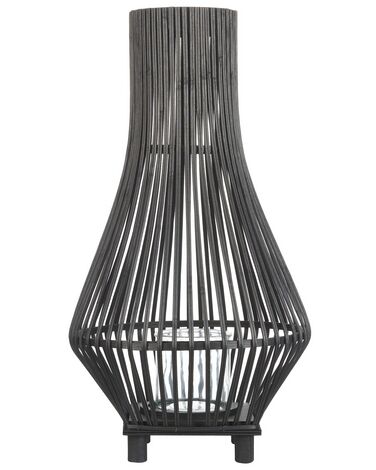 Bambusová lucerna na svíčku 58 cm černá LEYTE