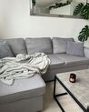 Right Hand Fabric Corner Sofa Bed with Storage Grey NESNA_905142