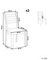 Spisebordsstol mørk træ/grå læder sæt af 2 MODESTO_802995