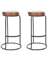 Set of 2 Faux Leather Bar Stools Brown MILROY_913982