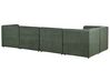Jobb oldali ötszemélyes moduláris sötétzöld kordbársony kanapé ottománnal LEMVIG_876282