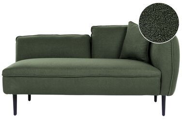 Right Hand Boucle Chaise Lounge Dark Green CHEVANNES