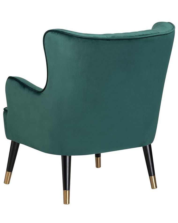Velvet Wingback Chair Emerald Green VARBERG Beliani.co.uk