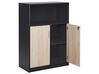 2dveřová úložná skříňka s policí světlé dřevo/černá ZEHNA_885495