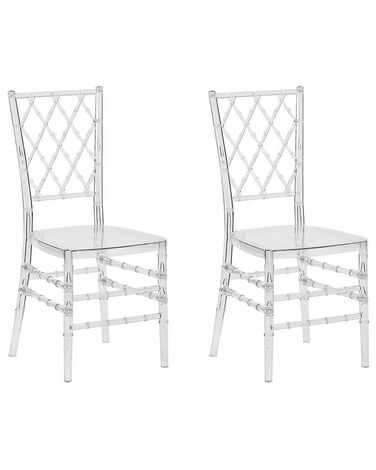 Set of 2 Accent Chairs Transparent CLARION