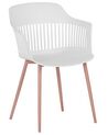 Conjunto de 2 sillas de comedor blanco/madera clara BERECA_783797