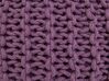 Cotton Knitted Pouffe 50 x 35 cm Purple CONRAD _813975