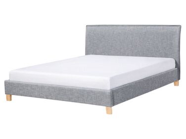 Fabric EU King Size Bed Grey SENNEZ