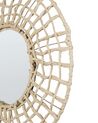 Okrągłe lustro ścienne w plecionej ramie ⌀ 60 cm naturalne PALACI_904541