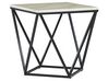 Table appoint carrée effet marbre beige / pied noir 50 x 50 cm MALIBU_791596