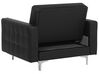 Modular Faux Leather Living Room Set Black ABERDEEN_715783