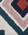 Teppich Baumwolle mehrfarbig 140 x 200 cm geometrisches Muster Fransen Kurzflor KOZLU_816980