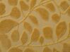 Žlutá sametová mini-lenoška s listovým vzorem pravostranná BIARRITZ_733948