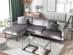 4-istuttava kulmasohva sametti oikeak. harmaa VINTERBRO