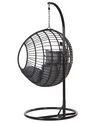 PE Rattan Hanging Chair with Stand Black ASPIO_763714