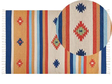 Cotton Kilim Area Rug 140 x 200 cm Multicolour TARONIK
