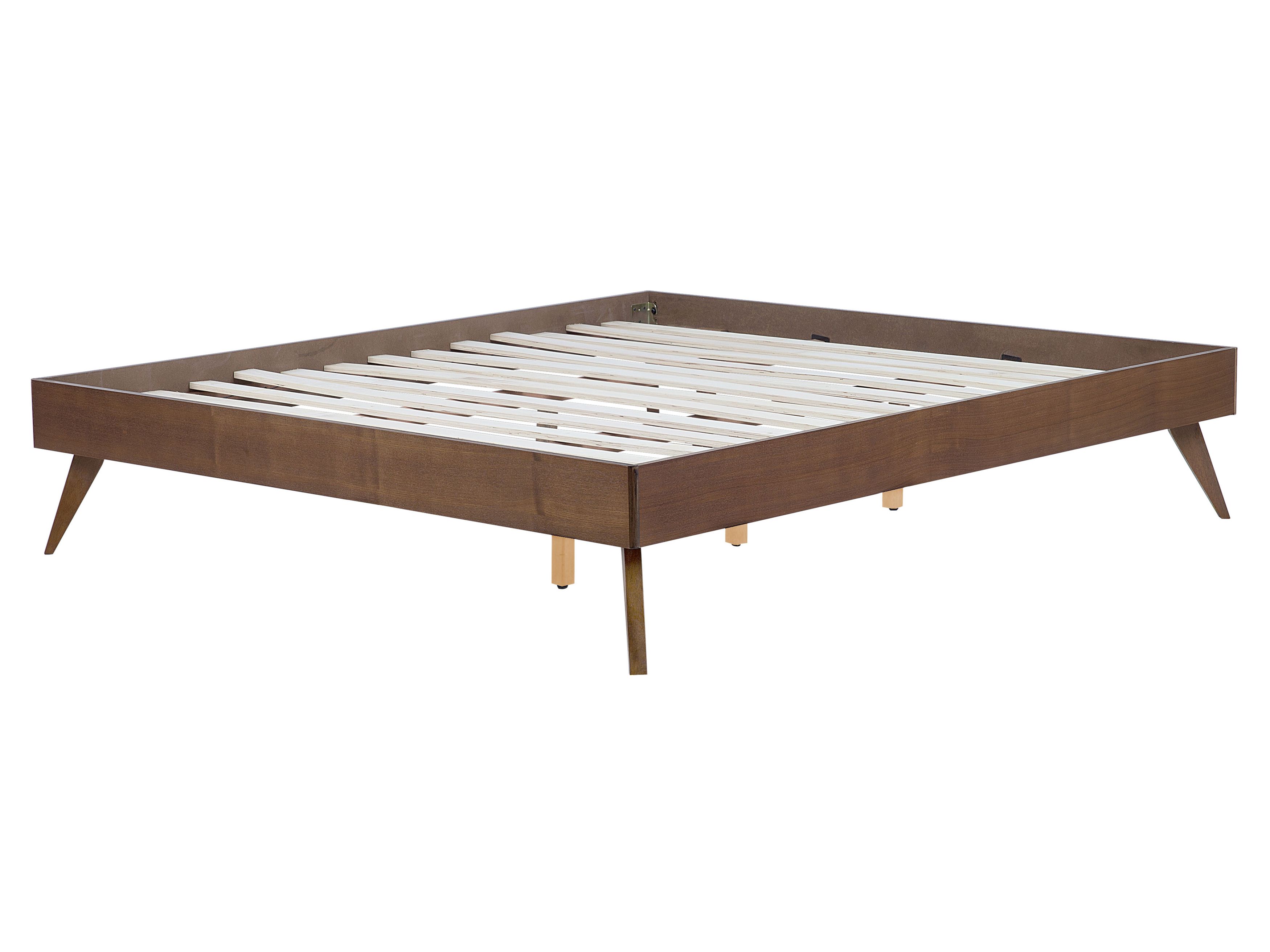 EU King Size Bed Dark Wood BERRIC Beliani.co.uk