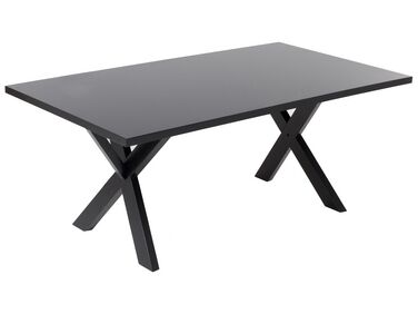 Eettafel hout zwart 180 x 100 cm LISALA
