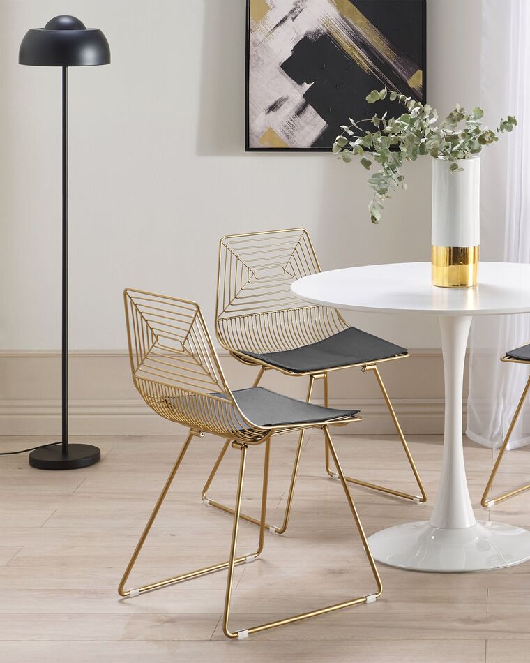 Set of 2 Metal Accent Chairs Gold BEATTY Beliani.co.uk