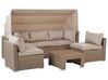 Lounge Set Rattan braun 5-Sitzer modular Auflagen beige COCCOLIA_810057
