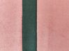 Set of 2 Velvet Cushions Striped Pattern 35 x 60 cm Pink CRODYLINE_914046