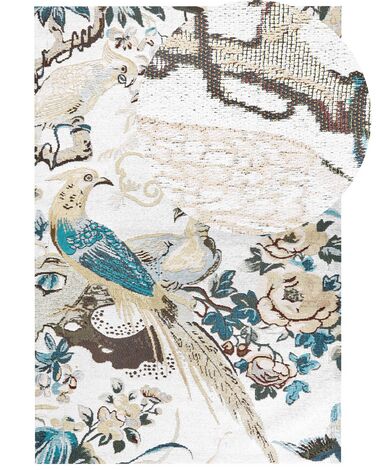 Teppich Baumwolle mehrfarbig 200 x 300 cm Vogelmotiv Kurzflor ARIHA