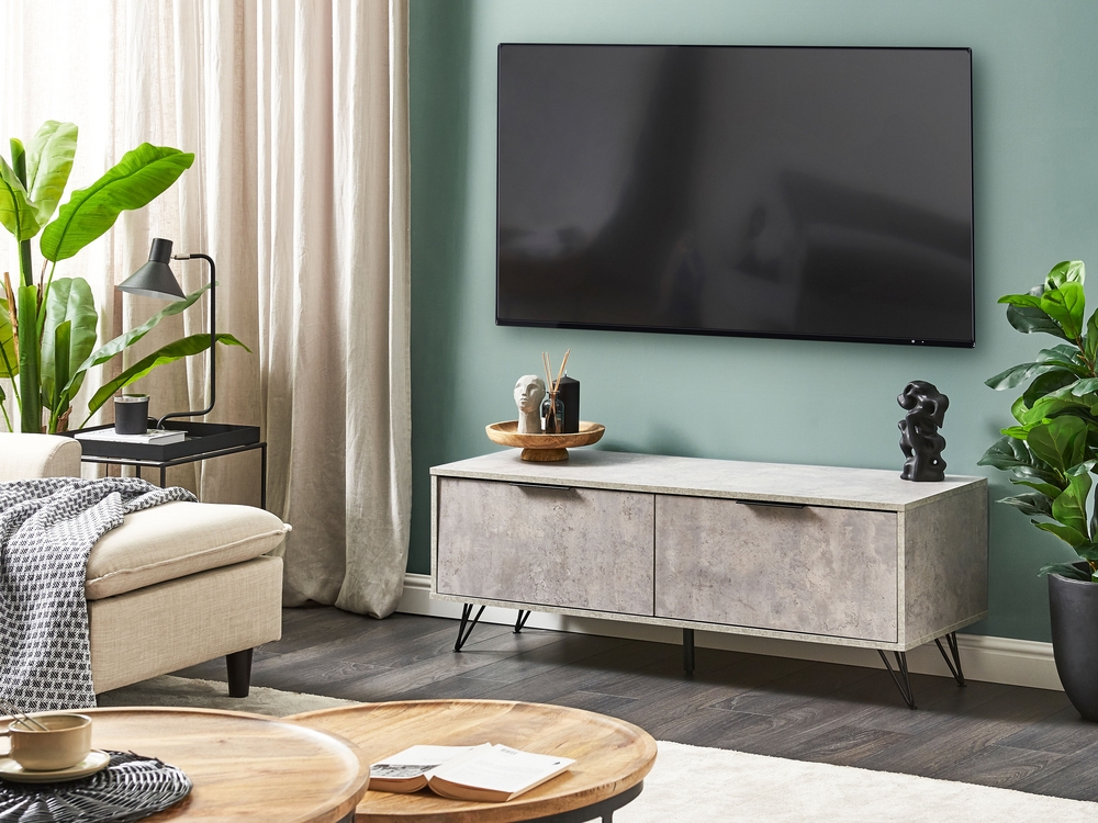 Mueble TV gris/negro 120 x 40 cm HALSTON 