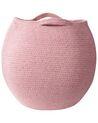 Textilkorb Baumwolle rosa 2er Set PANJGUR_846410