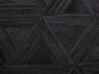 Okrúhly kožený koberec ⌀ 140 cm čierny KASAR_787084