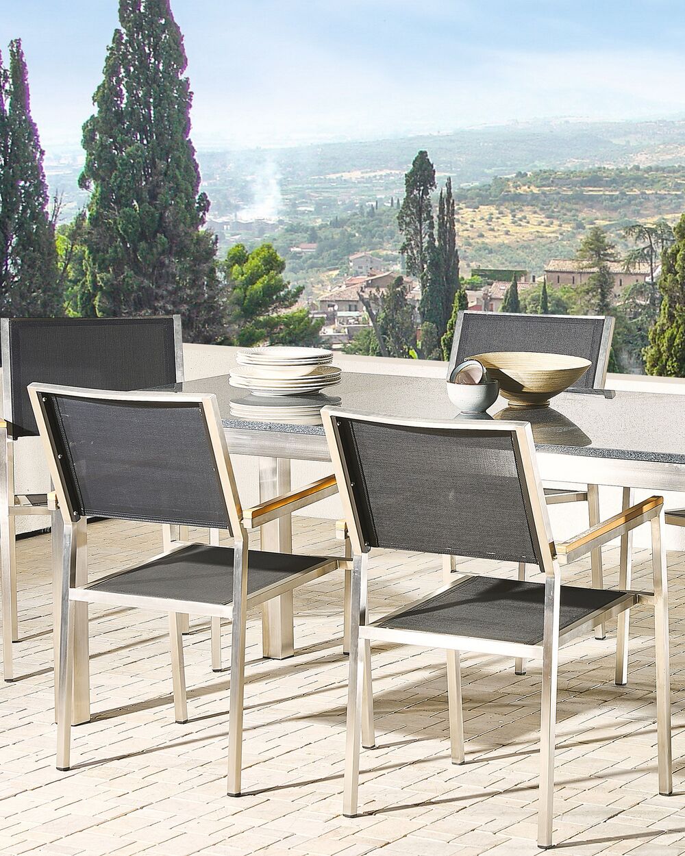 Set 4 sedie moderne in ecopelle Gioia, interamente rivestite
