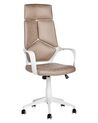 Chaise de bureau moderne beige sable et blanc DELIGHT_834159