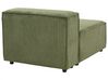 Kombinálható háromszemélyes zöld kordbársony kanapé ottománnal APRICA_895057