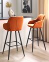Set of 2 Fabric Bar Chairs Light Orange DARIEN_877616
